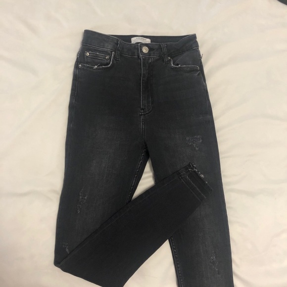 black zara distressed skinny jeans - Picture 1 of 3